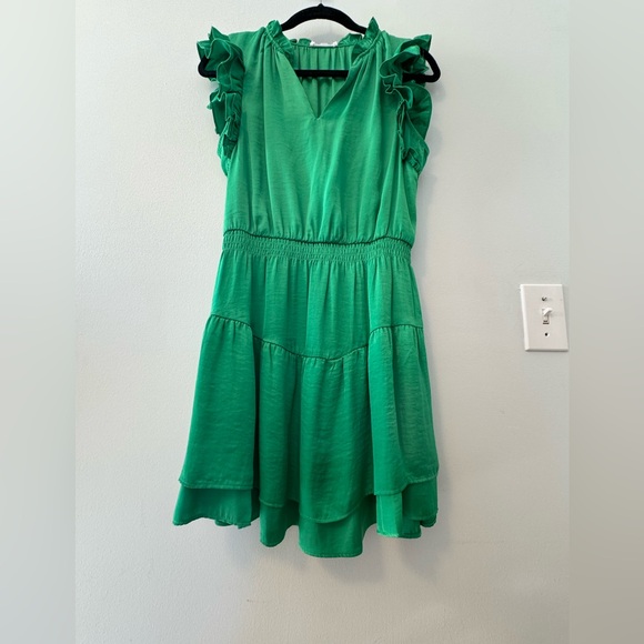 NWT Steve Madden Prairie Ruffle Mini Dress in Bright Green - Small - Picture 7 of 12